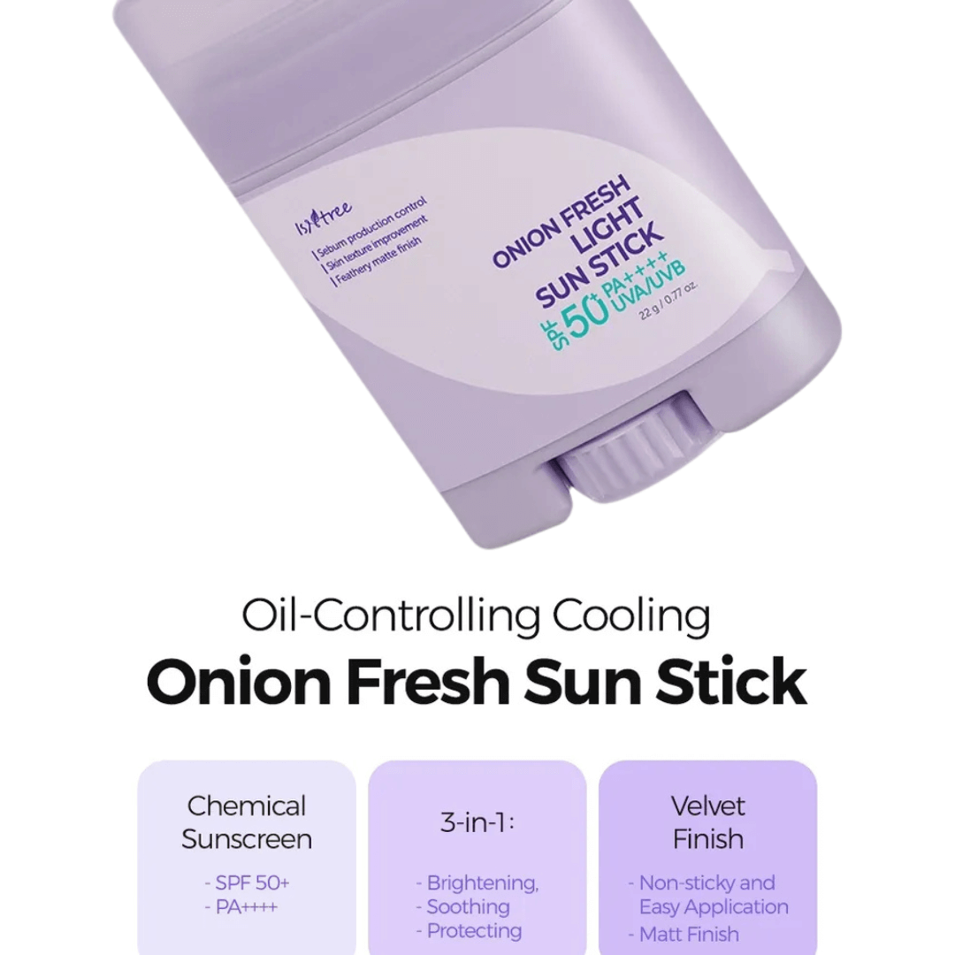 Isntree Onion Fresh Light Sun Stick SPF50+ - Lightweight UV Protection